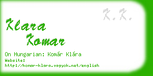 klara komar business card
