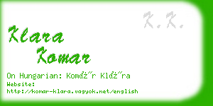 klara komar business card